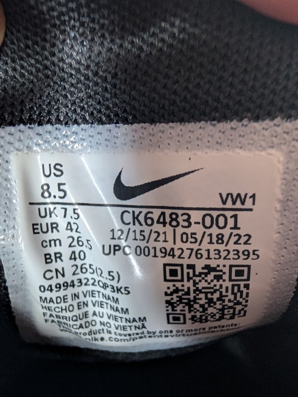 Nike Air Max 270 Black White Golf Sneakers Mens Size 8.5 CK6483-001 NEW - Picture 7 of 7